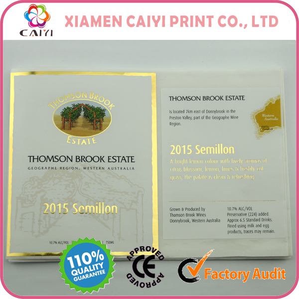 Gold Foil Bottle Labels