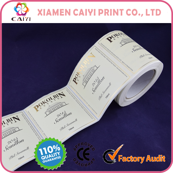Bottle Labels With Gold Foil Stamping